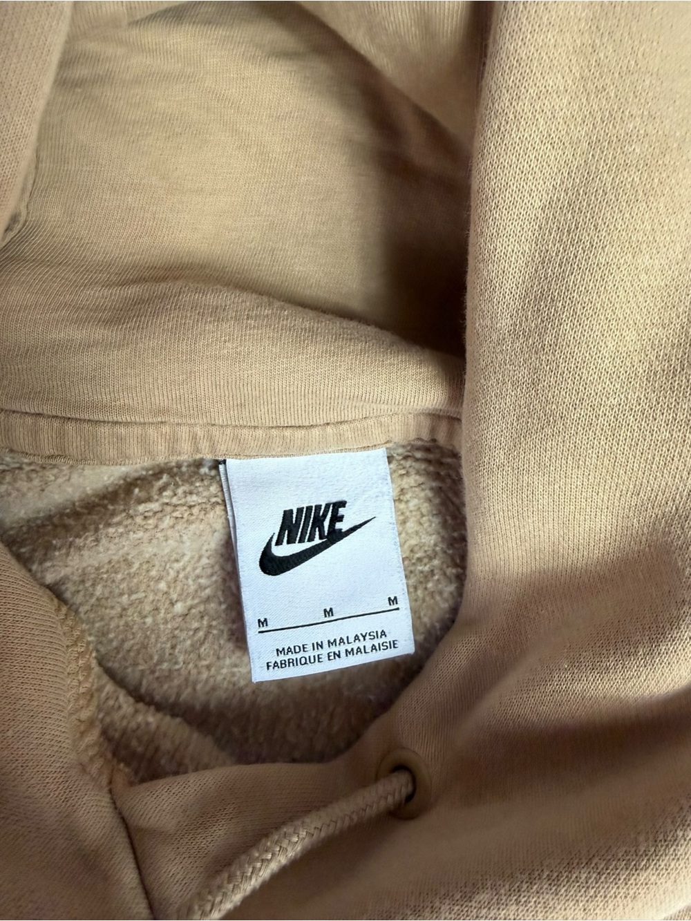 Nike Center Swoosh Phoenix Fleece oversized Beige cropped Women’s medium hoodie - Picture 7 of 7